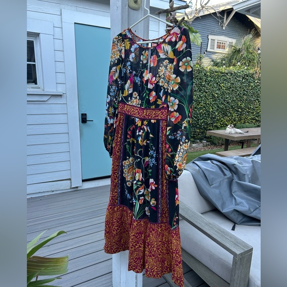 Anthropologie Dresses & Skirts - Anthropologie Multicolor Floral Long Sleeve Dress